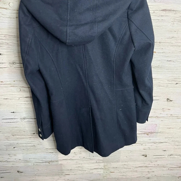 Michael Kors blue gold jacket pea coat  with hood size small - Picture 6 of 8